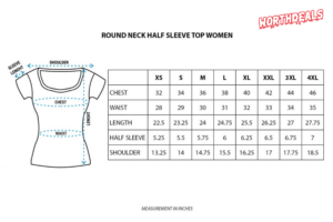 WOMEN T-shirt Size Chart